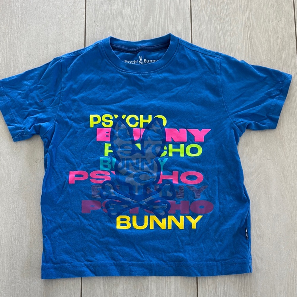 Psycho Bunny Kids Blue Graphic T-Shirt 5/6